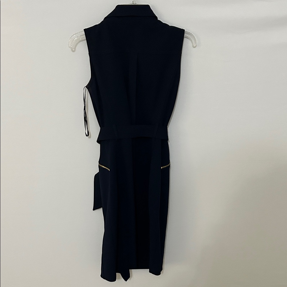 Calvin Klein Navy Dress with Gold Accents - Picture 4 of 5